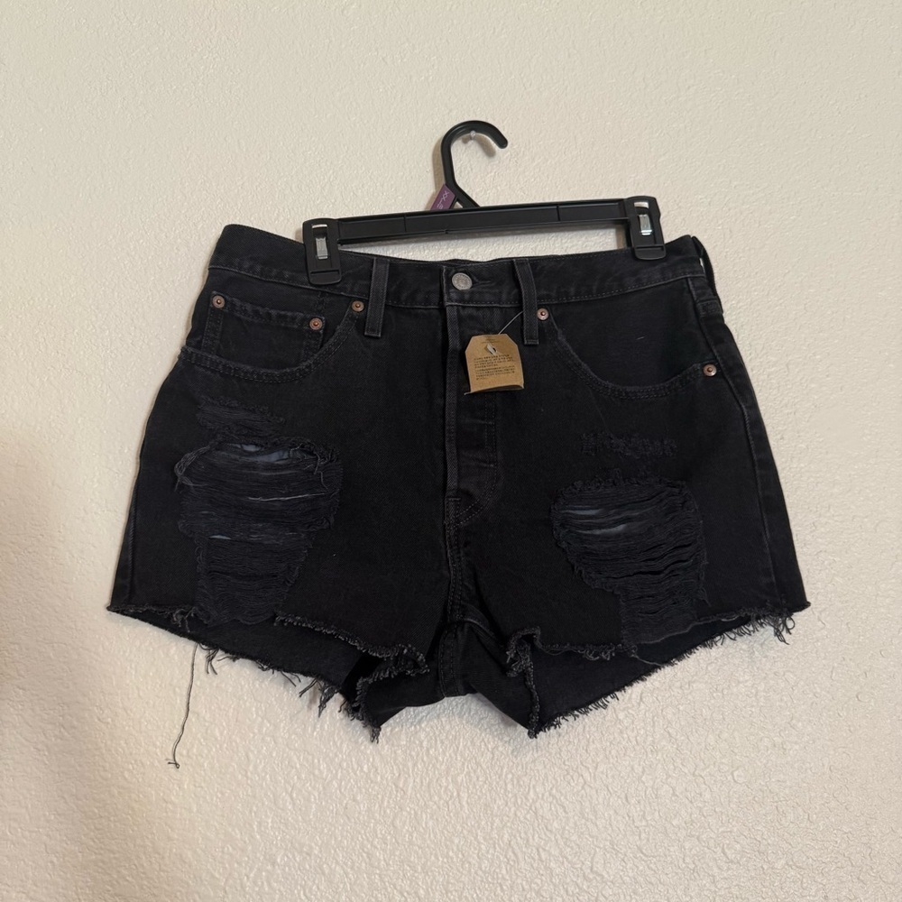 levis 501 womens black denim shorts - Picture 2 of 7
